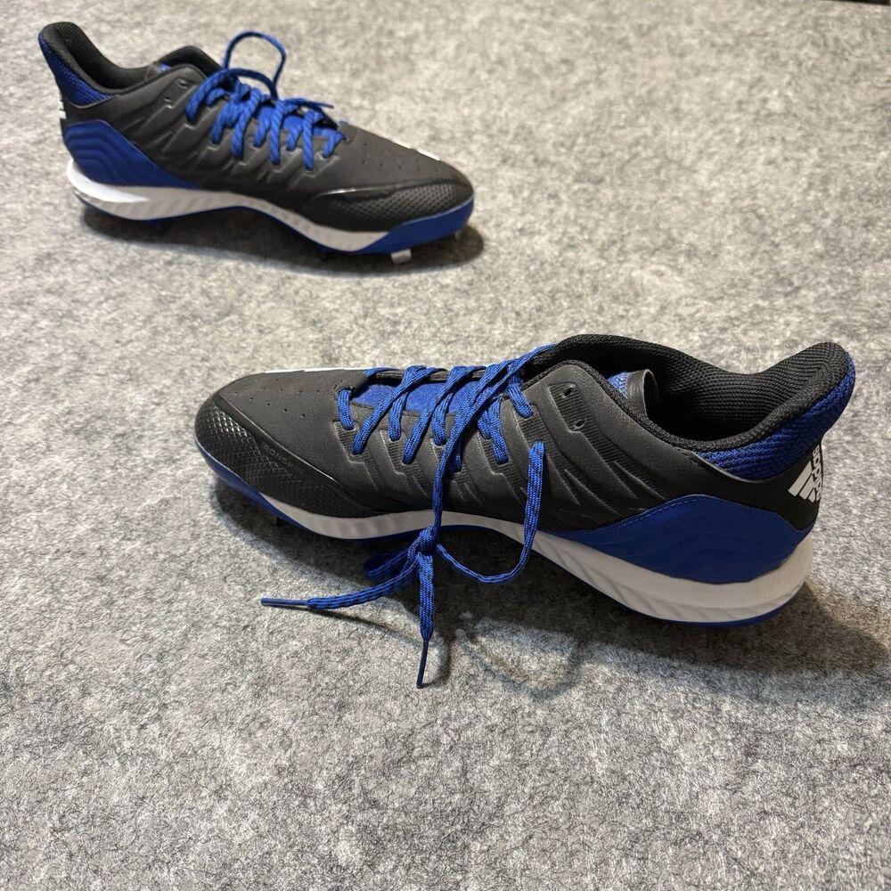 Men's Baseball Cleats ADIDAS ICON V BOUNCE Blue SILVER METAL EE4130 Size 13.5